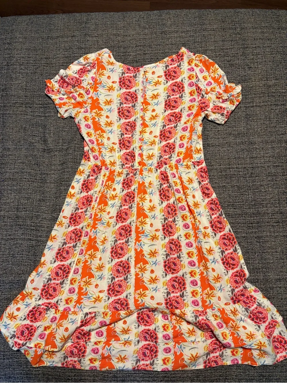 The Pioneer Woman Orange & Pink Floral Short-Sleeve Girls Dress